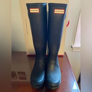 Tall Matte Black Hunter Boots.